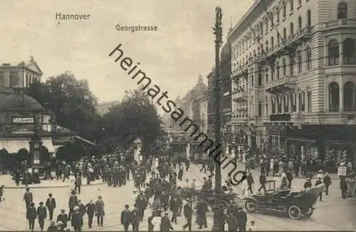 Hannover - Georgstrasse - Strassenbahn - Verlag Georg Kugelmann Hannover gel. 1911