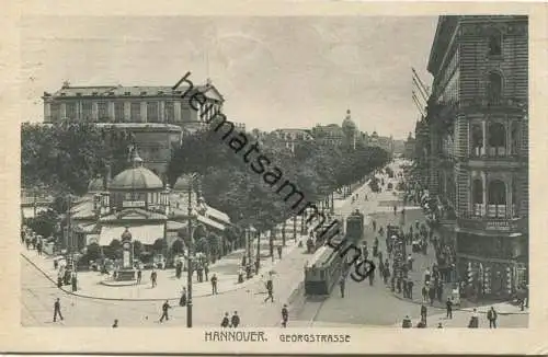 Hannover - Georgstrasse - Strassenbahn - 9. Deutsches Sängerbundesfest - Verlag Georg Kugelmann Hannover - gel. 1924