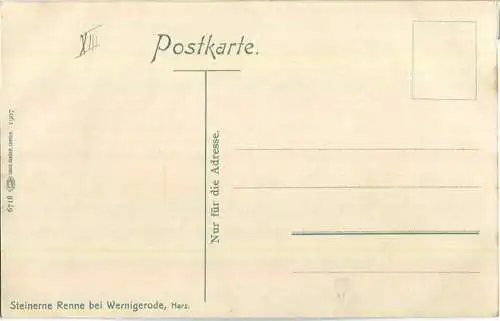 Wernigerode - Steinerne Renne - AK ca. 1910 - Verlag Louis Glaser Leipzig