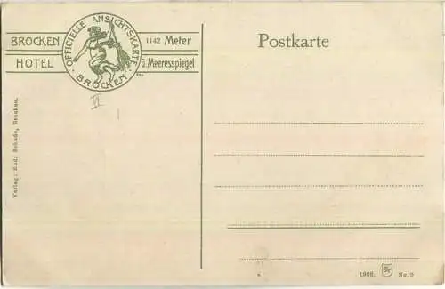 Brockenbahn - Im Tumkuhlental - AK ca. 1910 - Verlag Rud. Schade Brocken