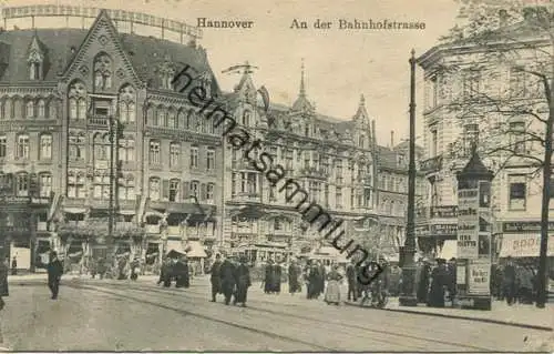 Hannover - Bahnhofstrasse - Strassenbahn gel. 1920