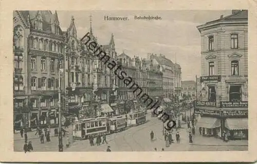 Hannover - Bahnhofstrasse - Strassenbahn - Feldpost - gel. 1917