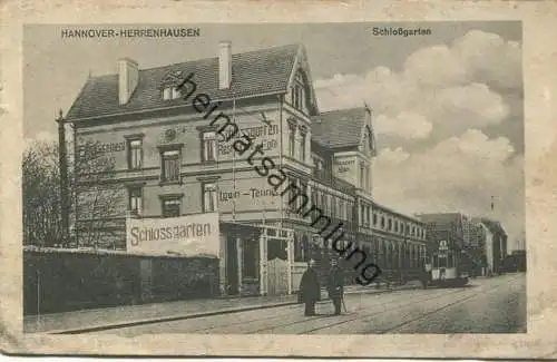 Hannover - Herrenhausen - Restaurant Cafe Schlossgarten - Strassenbahn - Verlag Norddeutsche Papier-Industrie Hannover -