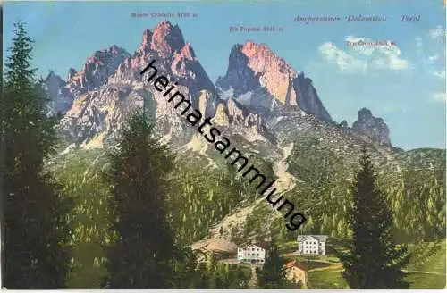 Ampezzaner Dolomiten - Monte Cristallo - Piz Popena - Tre Croci - AK ca. 1910 - Verlag Joh. F. Amonn Bozen