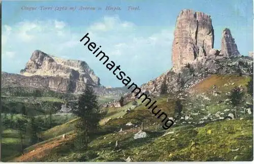 Cinque Torri - Averau - Hospiz - Ansichtskarte ca. 1910 - Verlag Joh. F. Amonn Bozen