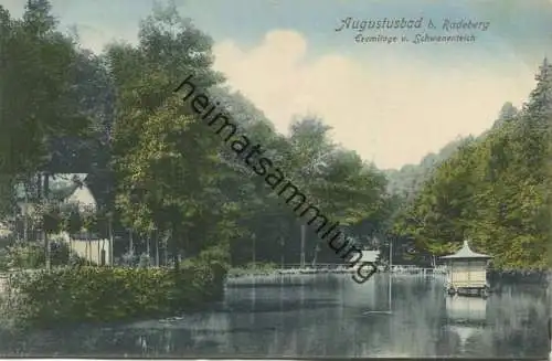 Radeberg - Augustusbad - Eremitage und Schwanenteich - Verlag Alfred Hartmann Dresden gel. 1909