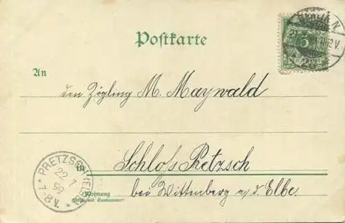 Berlin Moabit - Lehrter Hauptbahnhofbahnhof - Speisesaal - Farblithographie - Verlag W. Hagelberg Berlin gel. 1899