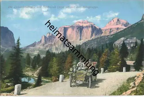 Die Dolomitenstrasse am Pordoijoch mit der Sellagruppe - AK ca. 1910 - Verlag Joh. F. Amonn Bozen