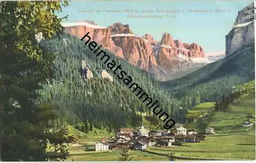 Canazei im Fassatale - Sellagruppe - Pordoispitze - Dolomitenstrasse - AK ca. 1910 - Verlag Josef Werth Toblach