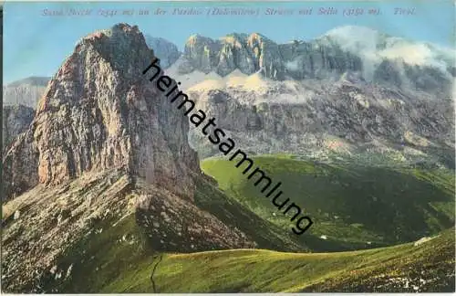 Dolomitenstrasse - Sasso Beccié an der Pordoi - AK ca. 1910 - Verlag Joh. F. Amonn Bozen