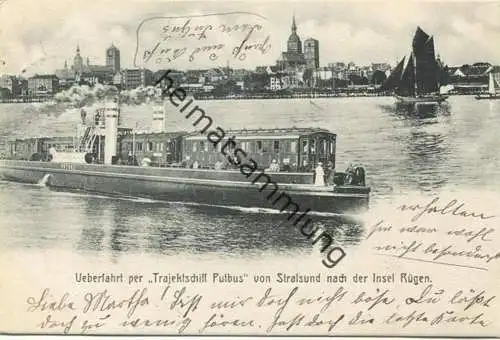 Stralsund - Überfahrt per Trajektschiff Putbus von Stralsund nach der Insel Rügen - Eisenbahn - Verlag Schlesische Licht