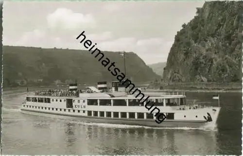 Fahrgastschiff Köln - Rheinschiff der Köln-Düsseldorfer-Rheindampfschiffahrt - Foto-Ansichtskarte