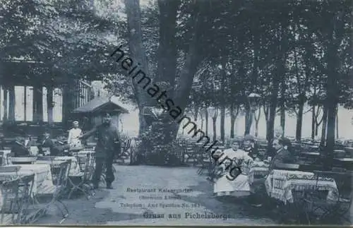 Berlin-Pichelsberge - Restaurant Kaisergarten - Verlag Wilhelm Puder Berlin gel. 1912