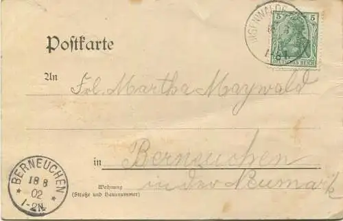 Ringenwalde - Postamt - Bahnhof - Kirche - Gasthof von August Günther - gel. 1902