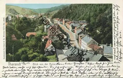 Tharandt - Blick von der Ruine - Verlag Karl Braun & Co München gel. 1907