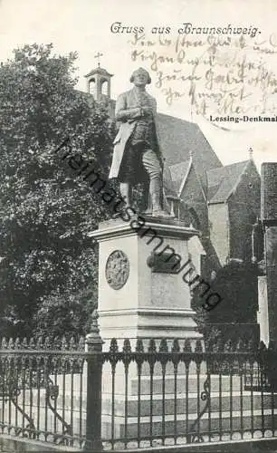 Braunschweig - Lessing Denkmal - gel. 1900