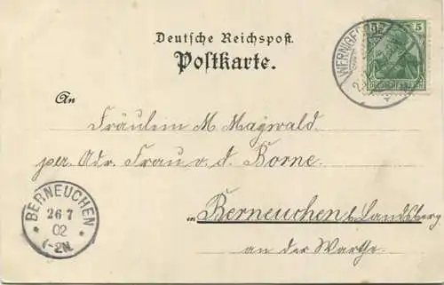 Wernigerode - Schloss - Rathaus - Steinerne Renne - Verlag Hans Wasserkampf & Co Hannover gel. 1902