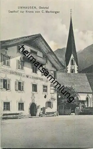 Umhausen - Gasthof zur Krone - C. Marberger - AK ca. 1910 - Verlag C. Marberger Umhausen