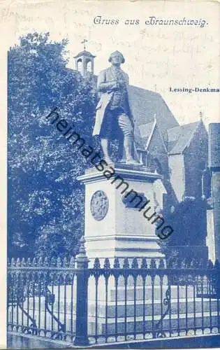 Braunschweig - Lessing Denkmal - gel. 1899
