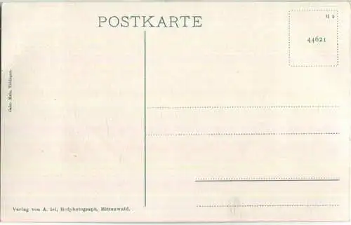 Mittenwald - Denkmal Mathias Klotz - AK ca. 1910 - Verlag A. Irl Mittenwald