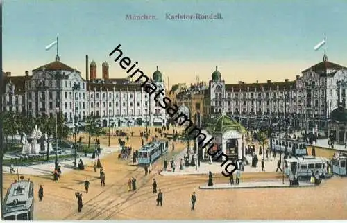 München - Karlstor-Rondell - Strassenbahn - AK ca. 1910 - ohne Verlagsangabe