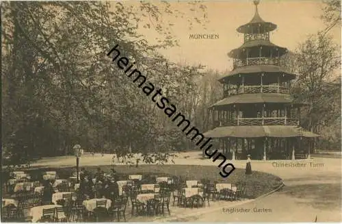 München - Englischer Garten - Chinesischer Turm - AK ca. 1910 - Verlag W. H. D. 6257