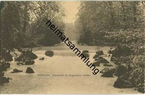 München - Englischer Garten - Wasserfall - AK ca. 1910 - Verlag W. H. D. 6255