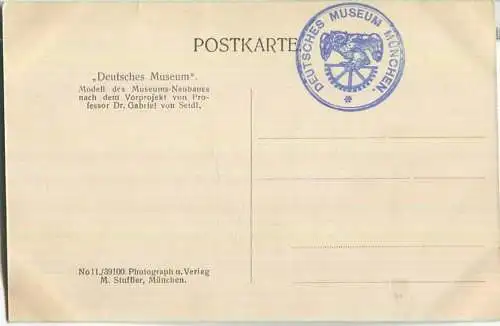 München - Deutsches Museum - Modell - Dr. Gabriel von Deidl - AK ca. 1910 - Verlag M. Stuffler München