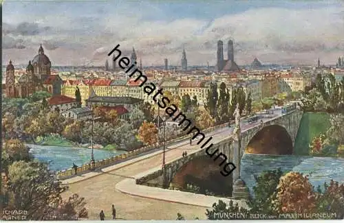München - Blick vom Maximilianeum - AK ca. 1910 - signiert Richard Wagner