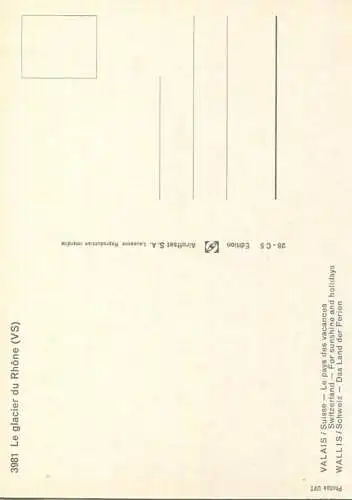 Le glacier du Rhone - Postauto - AK Grossformat - Edition Airoffset S.A. Lausanne