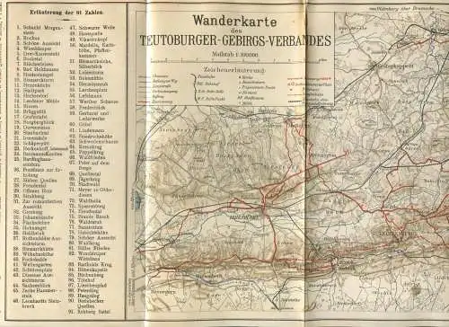 Deutschland - Teutoburger Wald - Wanderkarte durch das Gebiet von Ibbenbüren Osnabrück Bielefeld Detmold und Altenbeken