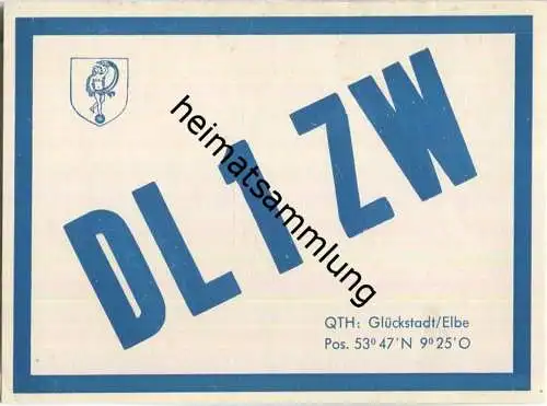 QSL - QTH - Funkkarte - DL1ZW - Glückstadt/Elbe - 1959