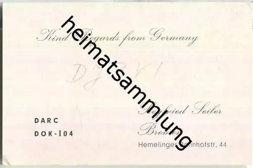 QSL - QTH - Funkkarte - DJ3VI - Bremen - 1958 - Grösse 10x6,5 cm