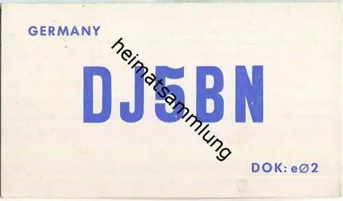 QSL - QTH - Funkkarte - DJ5BN - Hamburg 4 - 1959