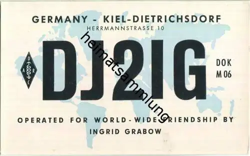 QSL - QTH - Funkkarte - DJ2IG - Kiel-Dietrichsdorf - 1963