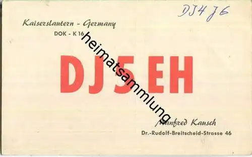 QSL - QTH - Funkkarte - DJ5EH - Kaiserslautern - 1959