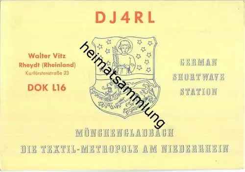 QSL - QTH - Funkkarte - DJ4RL - Rheydt - 1958