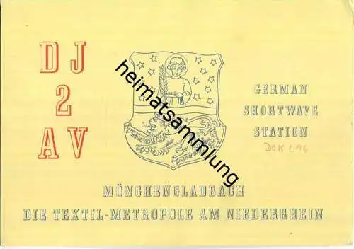 QSL - QTH - Funkkarte - DJ2AV - Mönchengladbach - 1958