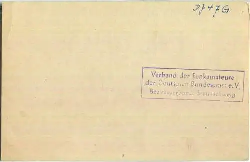 QSL - QTH - Funkkarte - DL0BG - Braunschweig - 1958