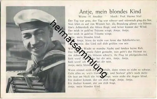 Antje mein blondes Kind - Schifferklavier - Verlag Robert Franke Hamburg