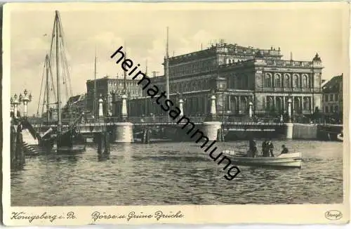 Königsberg - Börse - Grüne Brücke - Foto-Ansichtskarte - Verlag Stengel & Co Dresden
