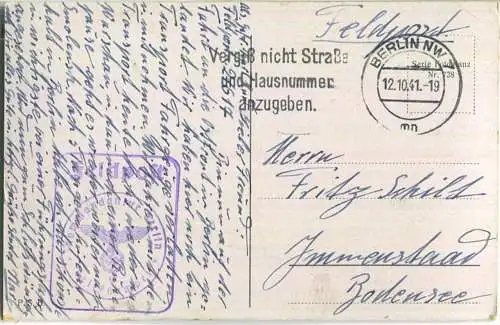 Berlin - Siegessäule - Briefstempel Feldpost Kommandantur Berlin