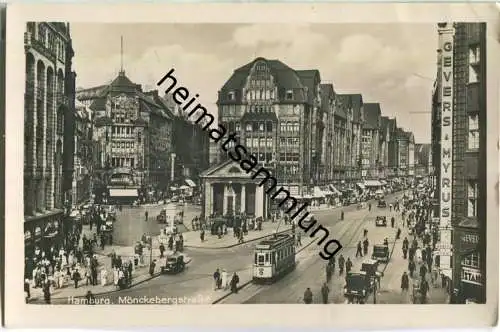 Hamburg - Mönckebergstrasse - Straßenbahn - Foto-Ansichtskarte