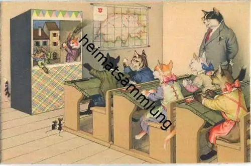 Vermenschlichte Katzen - Kasperletheater - No. 4725 Edition Max Künzli Zürich 6