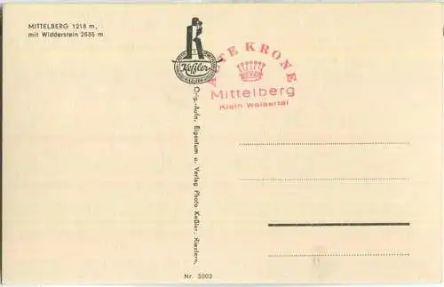 Mittelberg - Widderstein - Foto-AK 50er Jahre - Verlag Photo Kessler Riezlern