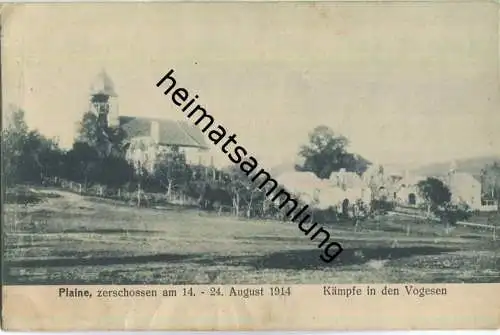 Celles-sur-Plaine zerschossen am 14. - 24. August 1914 - Feldpost