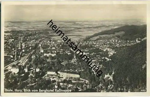 Thale - Blick vom Berghotel Rosstrappe - Foto-Ansichtskarte - Verlag Otto Krug Berghotel Rosstrappe