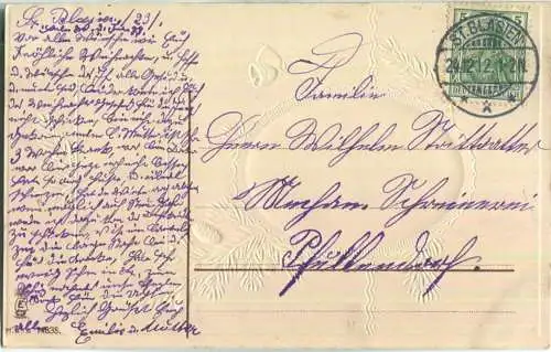 Gesegnete Weihnachten - Engelchor - Prägedruck