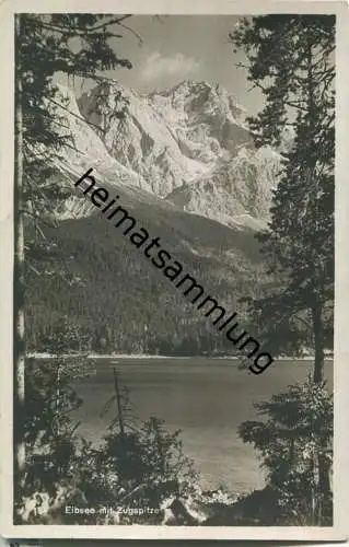Eibsee mit Zugspitze - Foto-Ansichtskarte - Verlag Rudolf Rudolphi Garmisch