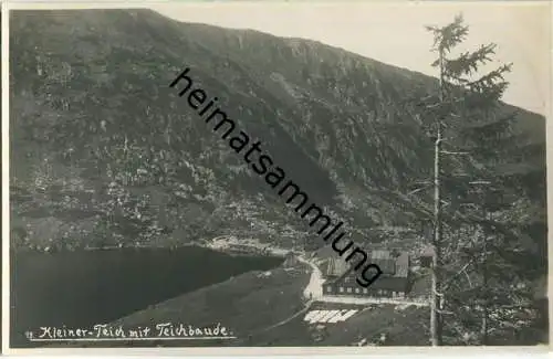 Kleiner Teich mit Teichbaude - Foto-AK ohne Verlagsangabe